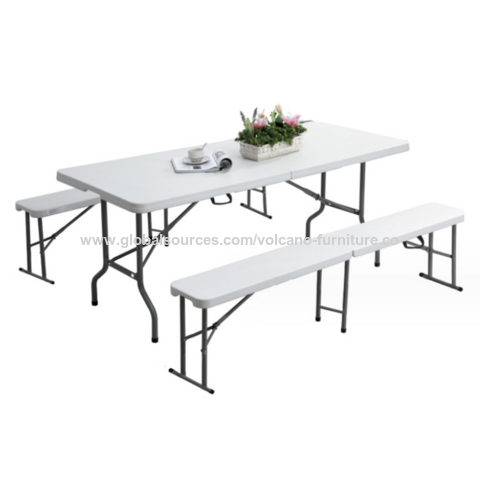 6FT Portable Folding White Trestle Table Heavy Duty Plastic Camping Garden  Party--One Piece - China Rectangle Folding Table, 183cm