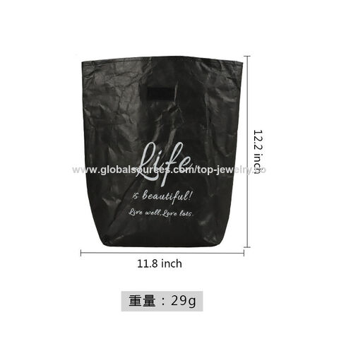 Free Sample Waterproof Brown Tyvek Insulated Cooler Picnic Tote Bag Kraft Paper Thermal Lunch Bag