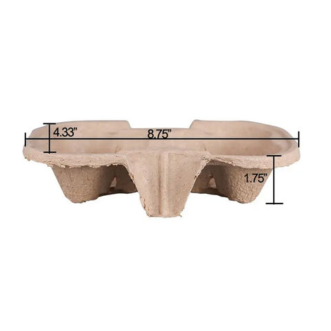 Proveedor Fabricante Soporte Desechable de Alta Calidad para Vasos de Bubble Tea, Portavasos de Papel Moldeado de Pulpa para Café