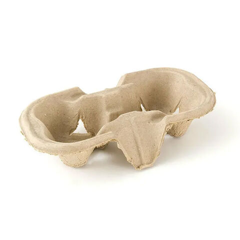 Proveedor Fabricante Soporte Desechable de Alta Calidad para Vasos de Bubble Tea, Portavasos de Papel Moldeado de Pulpa para Café