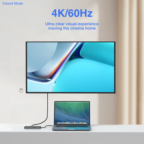 9-in-1 USB-C Hub 4K/60HZ HDTV mit transparenter Abdeckung aus gehärtetem Glas - Typ-C HUB Dockingstation