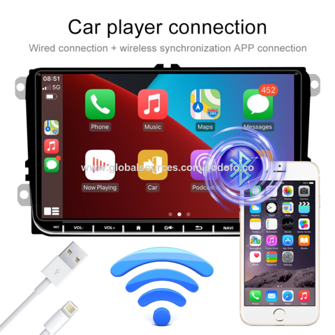 Podofo Android Autoradio GPS pour VW Seat Passat Golf MK5 MK6 9 Écran  Tactile Bluetooth Lecteur Multimédia de Voiture de Navigation Stéréo WiFi  FM