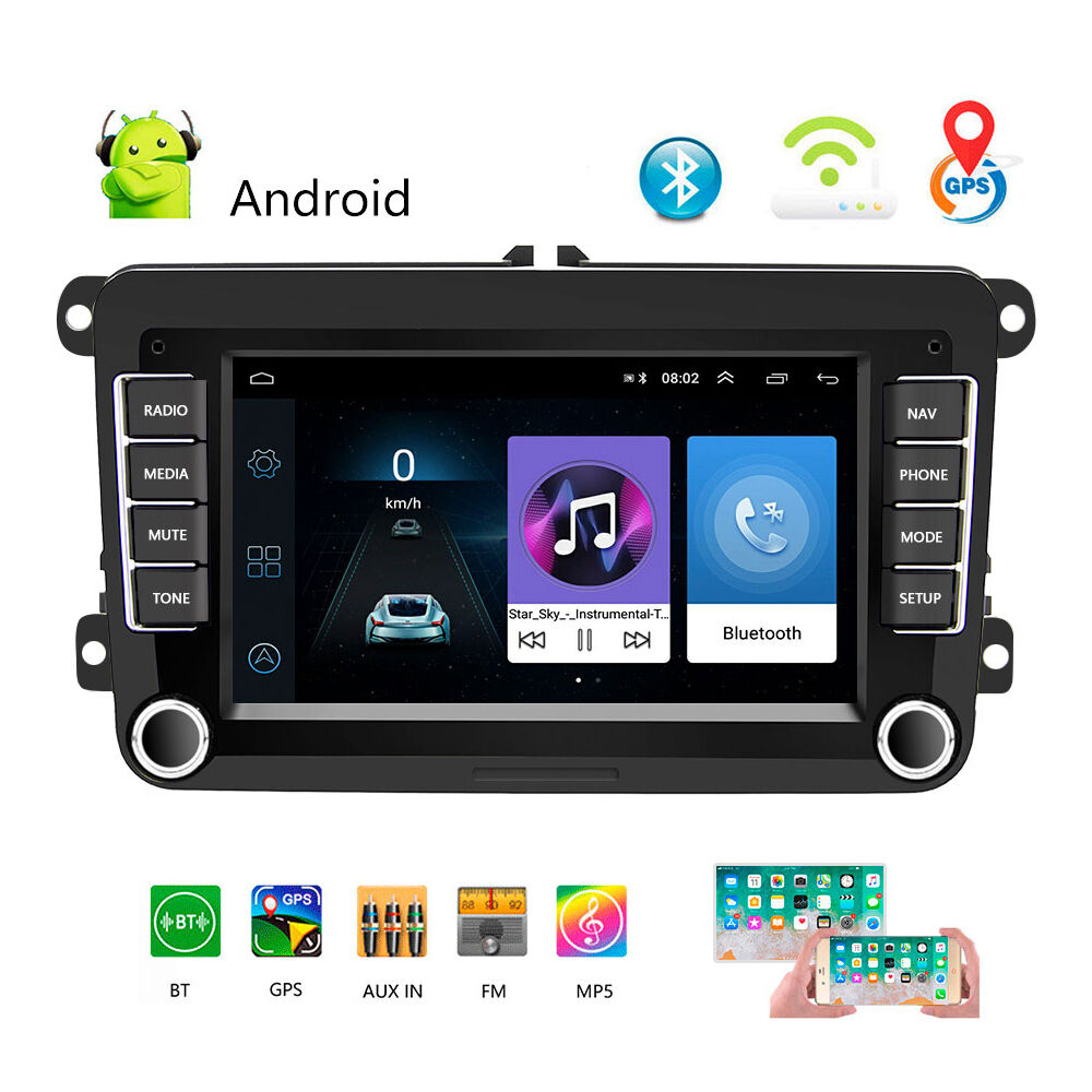 Hikity 2+64G Android Radio Coche 1 DIN GPS Bluetooth Radio 7 Pulgadas  Pantalla Táctil Car Stereo con Radio FM USB WiFi iOS/Android Enlace Espejo+  Cámara VisiónTrasera+Micrófono : : Electrónica