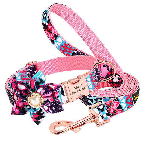 Reflective Pet Dog Collars Hardware Breakaway Buckle Print Custom