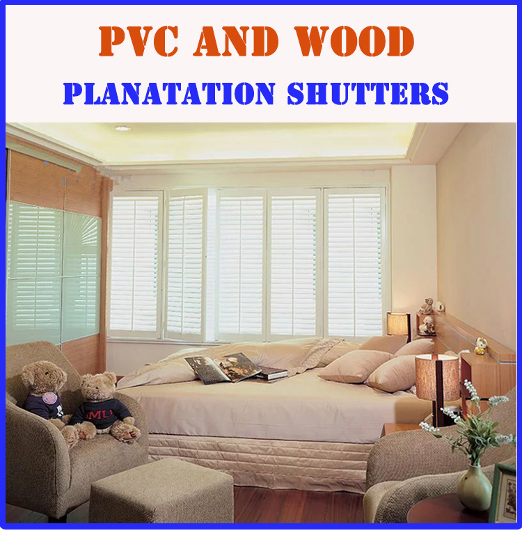 Adjustable Interior Pvc Shutter Wood Window Plantation Shutters For