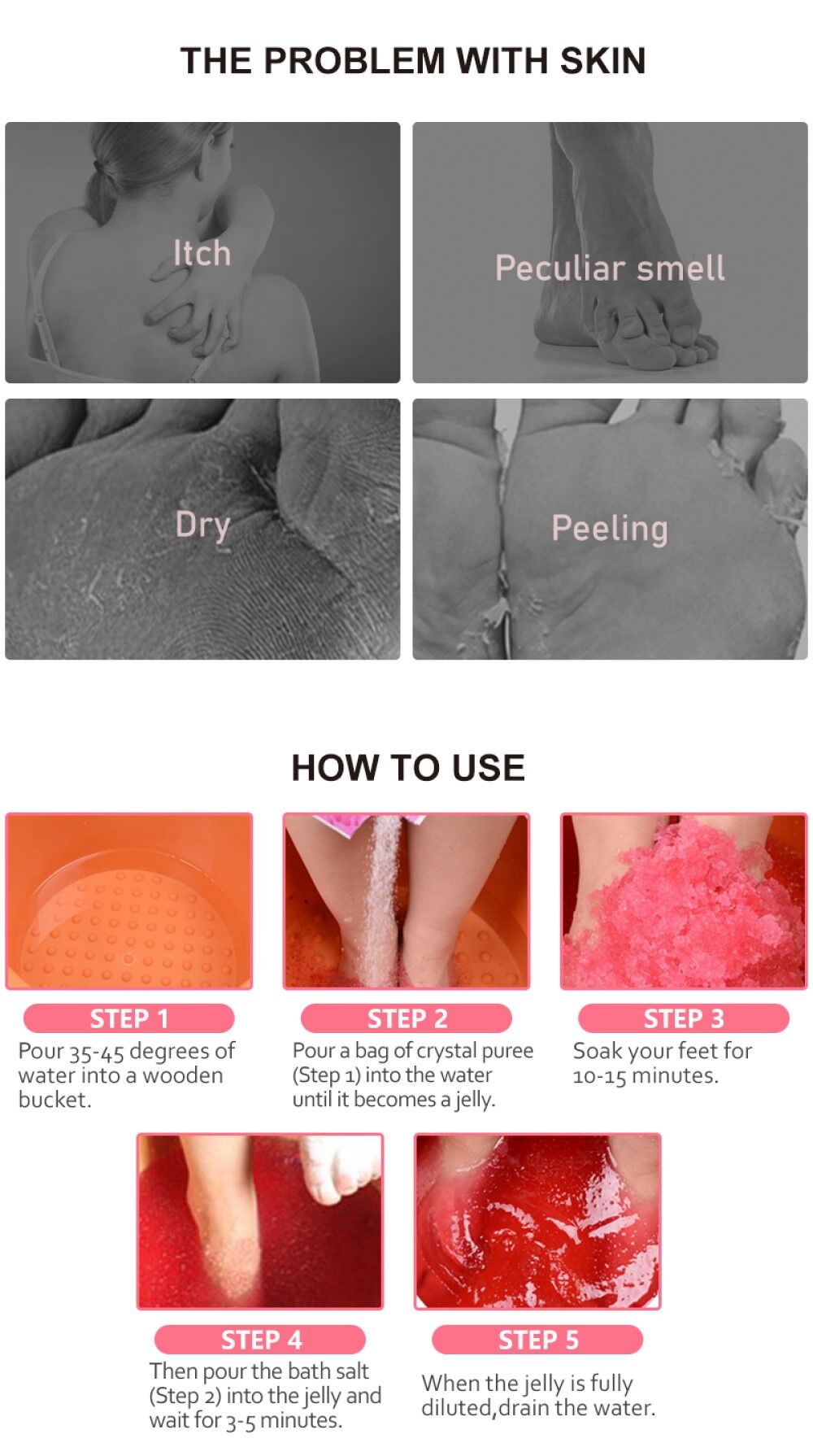 Buy Wholesale China Rose Crystal Jelly Foot Soak Diy Foot Jelly Powder