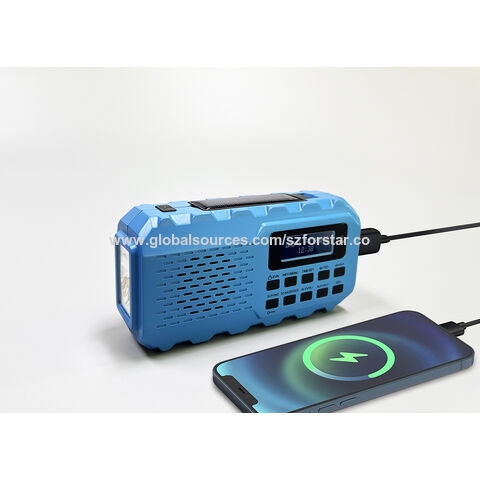 Emergency Radio Waterproof Bluetooth Speaker,Portable Digital AM FM Radio  with Flashlight,Reading Lamp,Hand Crank NOAA Weather Radio with Solar