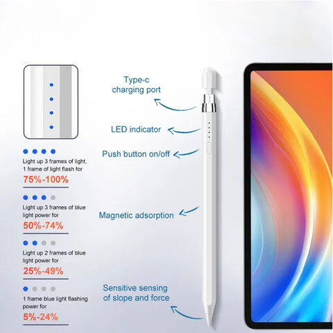Aktiver Typ-C-Ladestift mit 4 Indikatorleuchten, magnetischer Stift für Apple iPad - Großhandel