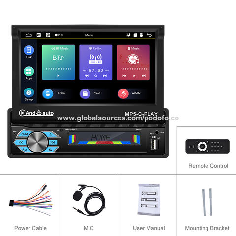 Podofo 1 Din Autoradio mit Apple Carplay und Android Auto 9 Zoll Single Din  Autoradio mit Bildschirm Auto Radio mit Bluetooth/FM