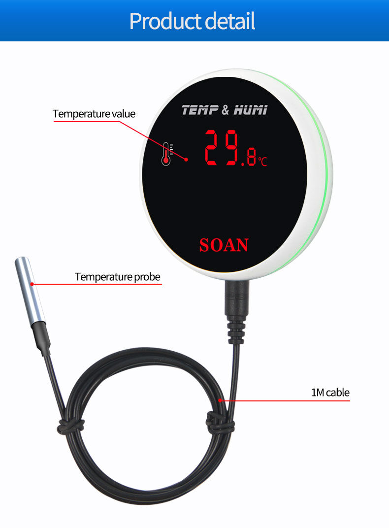 Buy Wholesale China Tuya App Zigbee Temperature Sensor Probe Low/high  Temperature Alarm With Digital Display For Temperature Data Logger & Zigbee  Sensor at USD 16.2