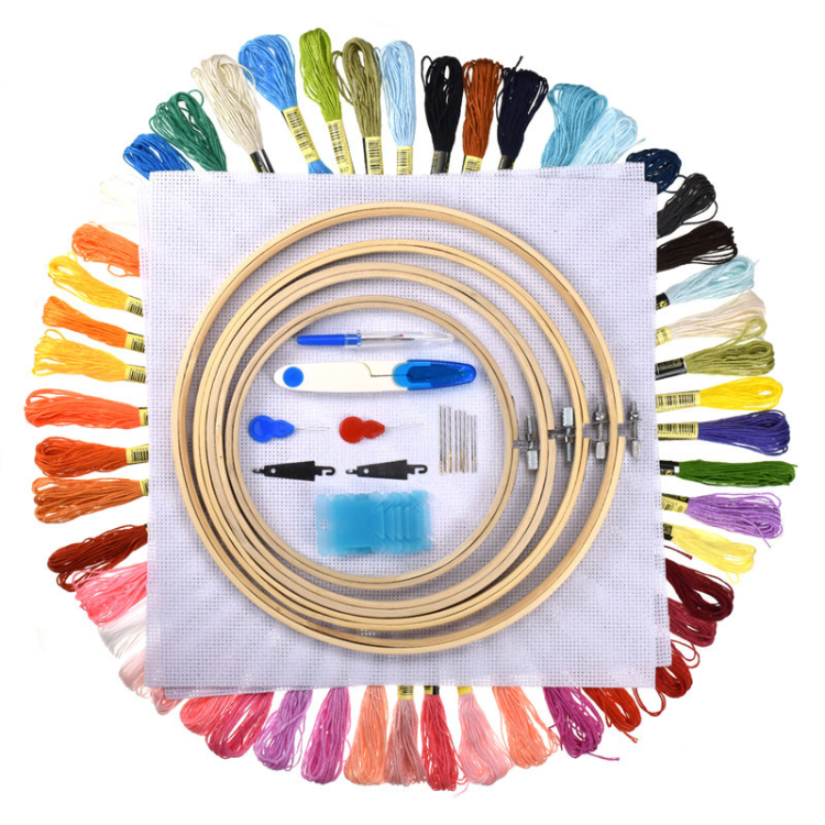 5pcs/set Colorful Cross Stitch Thread Braiding Kit, Diy Embroidery Floss  Craft Tool