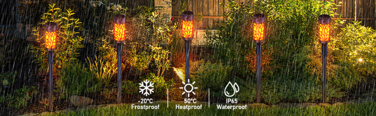 Ip65 Waterproof Solar Garden Lights Realistic Flame Effect Solar Lights ...