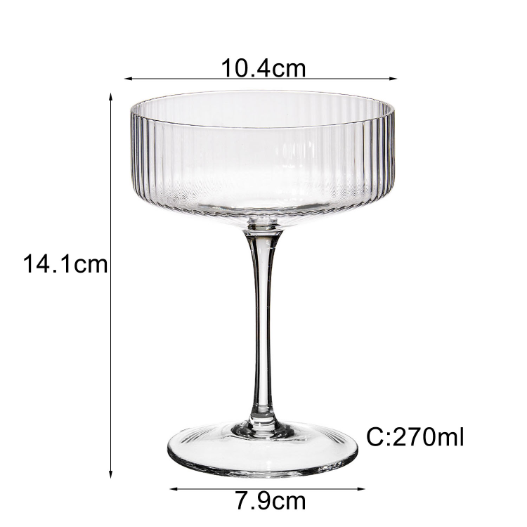 Buy Wholesale China Custom Elegant Crystal Short Stem Ribbed 250ml Dessert  Cup Martini Cocktail Glasses & Short Stem Martini Glass at USD 1.14