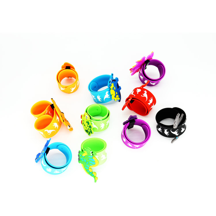 Custom Slap Bracelet Charms Pvc Personalized Silicone Snap Band Wide ...