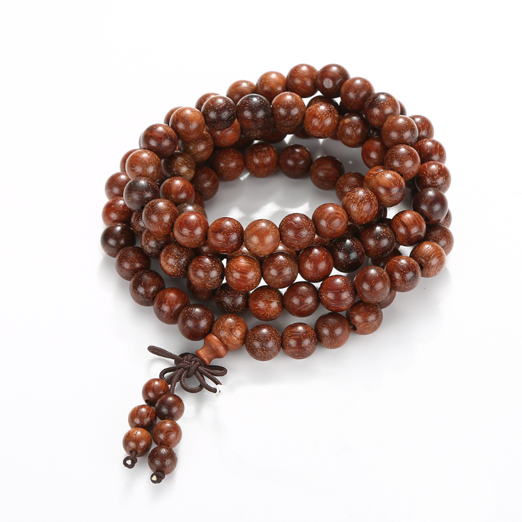 8mm Sandalwood Buddha Meditation Prayer 108 Mala Beads Bracelet