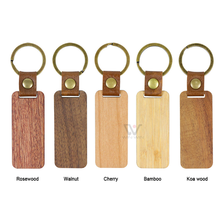 50 Pieces Blank Wooden Key Tag Key Engraving Blanks Unfinished Wood  Keychain Key Ring Key Tags For