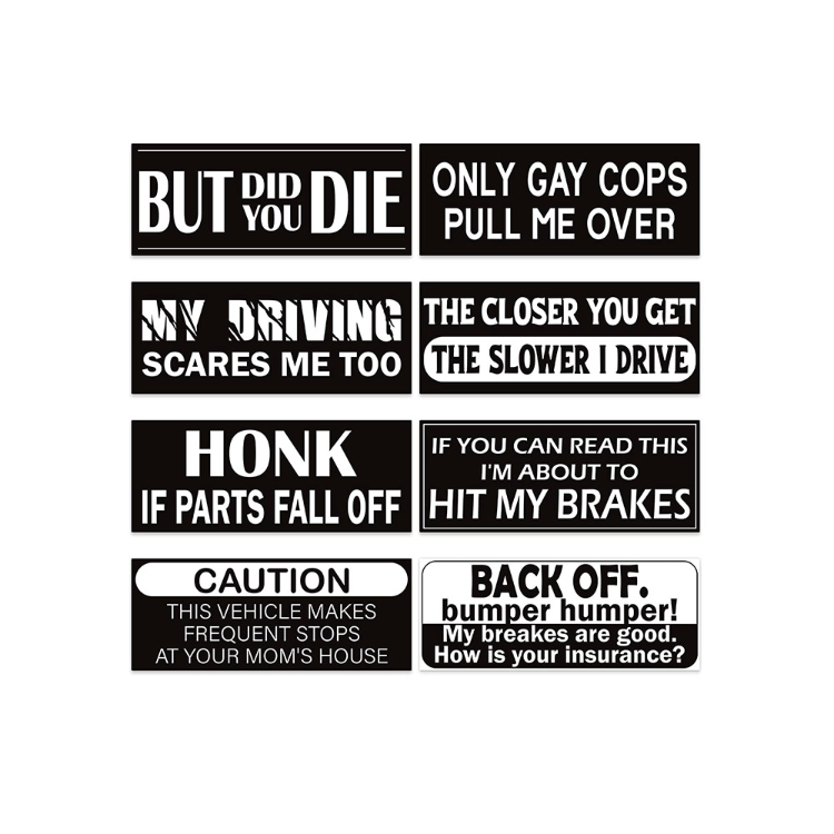 Funny Bumper Stickers and Decals on Cars
