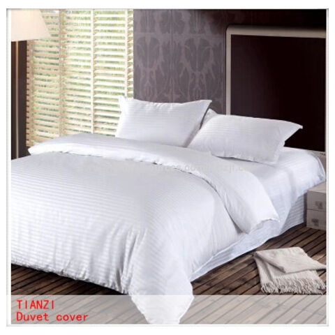 Buy Online Plain Hotel Satin Stripe Bedsheet