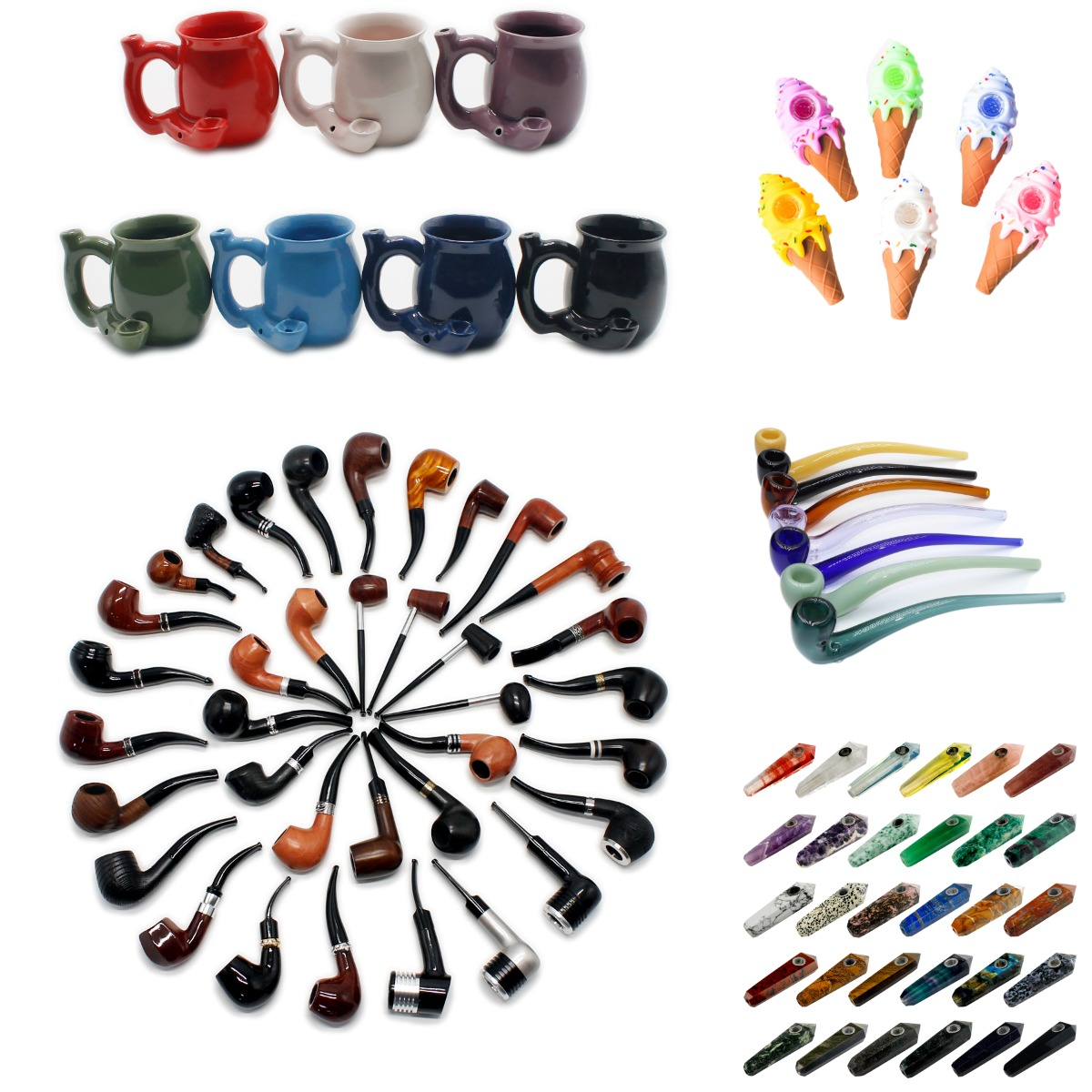 Buy Wholesale China Silicapipesglassbongs /herbgrinders/smokingpipes