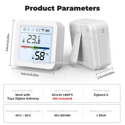 Tuya ZigBee Smart Thermometer Hygrometer Wireless Bluetooth Outdoor  Thermometer Smart Home Temperature and Humidity Sensor Smart Home Security