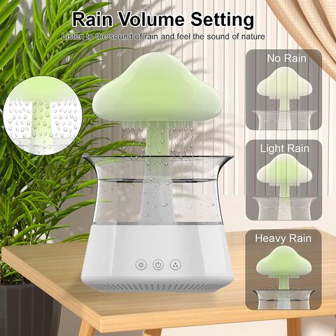 Humidificateur Nuage De Pluie, 7 Couleurs LED 450ml lampe champignon pluie,  pour La Maison Le Bureau La Chambre À Coucher Et Les Décorations De