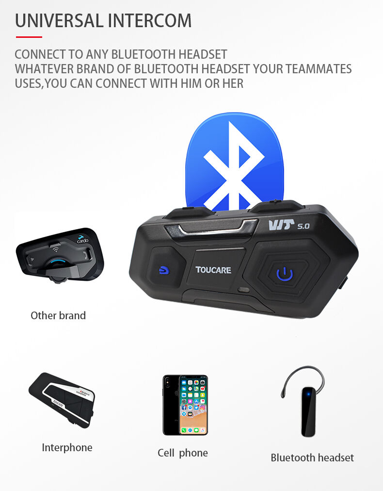 Motorbike Intercom Headset Helmet Earphone Intercomunicador Moto Bluetooth  1200M