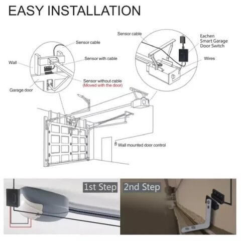 Tuya Alexa Smart Control de puerta de garaje Motor eléctrico inalámbrico IoT WIFI Sensor de apertura de puerta de garaje