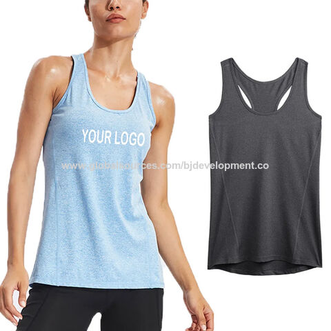 Custom Logo Women's Athletic Tanks Tops Screen Print Plain Dry Fit