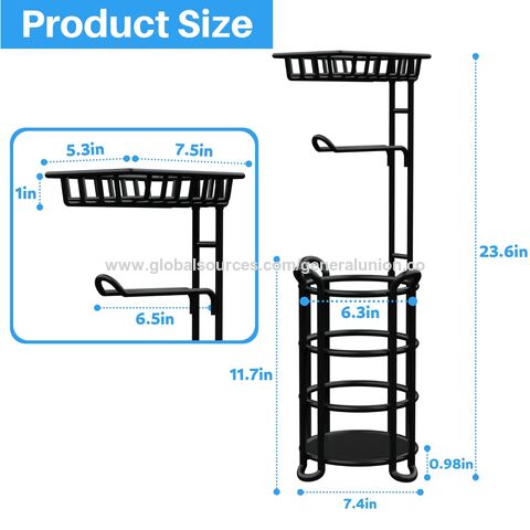 Buy Wholesale China Toilet Paper Holder Stand With Shelf, Free Standing Toilet  Tissue Roll Storage Rack For Bathroom, Black & Toilet Paper Holder at USD  4.46