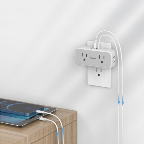 Multiprise Murale Tessan Prix Usine Petit Adaptateur de Prise pour Maison et Voyage