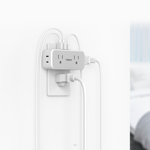 Multiprise Murale Tessan Prix Usine Petit Adaptateur de Prise pour Maison et Voyage