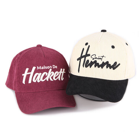 Hochwertige Herren- und Damen-Baseballkappen im Großhandel, bestickte Vintage-Cord-Baseballkappe in zwei Farben