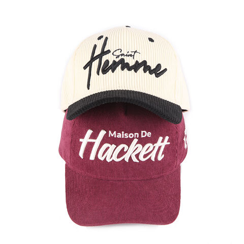 Hochwertige Herren- und Damen-Baseballkappen im Großhandel, bestickte Vintage-Cord-Baseballkappe in zwei Farben