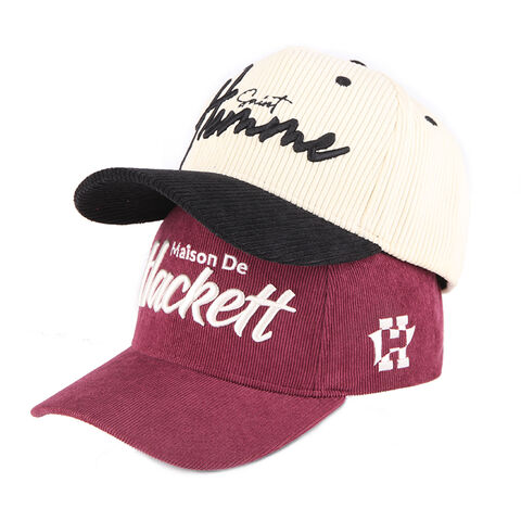 Hochwertige Herren- und Damen-Baseballkappen im Großhandel, bestickte Vintage-Cord-Baseballkappe in zwei Farben