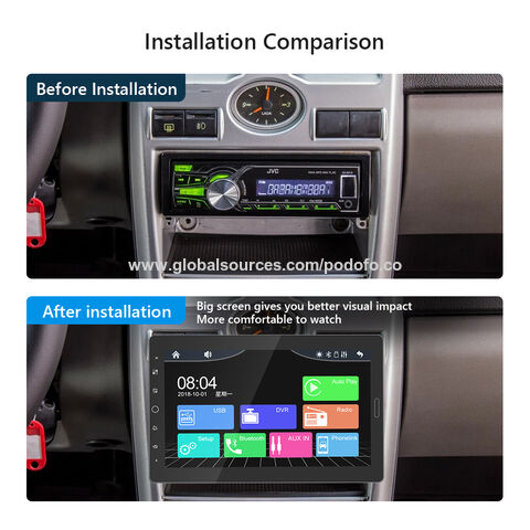 Podofo Autoradio 1 Din avec Apple Carplay et Android Auto