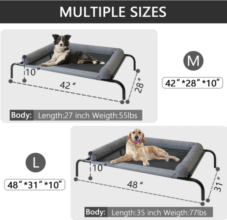 Portable Outdoor Pet Hammock Raised Elevated Pet Dog Bed Frame With