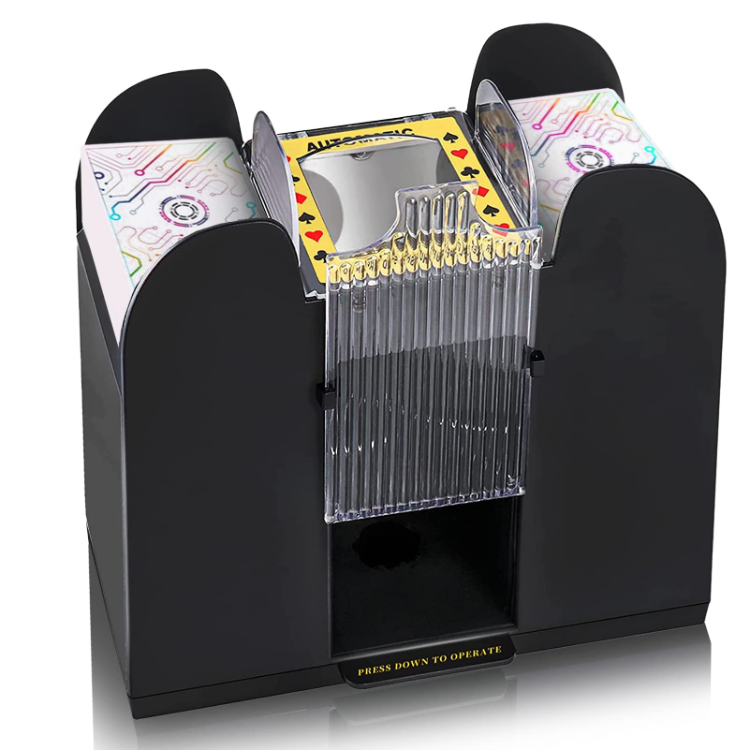 Aoriher Blackjack Game Combo Set With 6-Deck Automatic Card Shuffler, Shoe & Discard Tray - Casino Style
