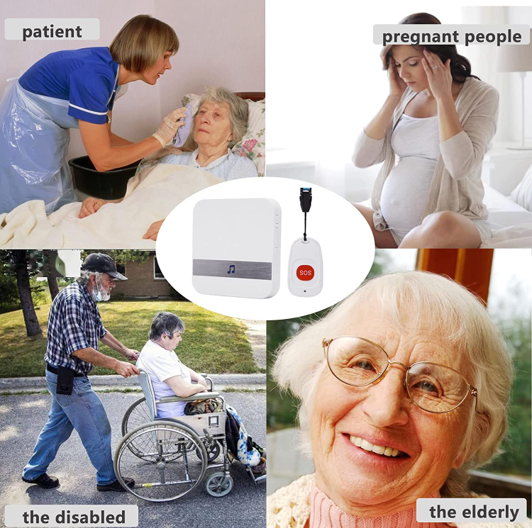 Buy Wholesale China Wireless Caregiver Pager Elderly Alarm Call Button Personal Alarm Call Bell 5454