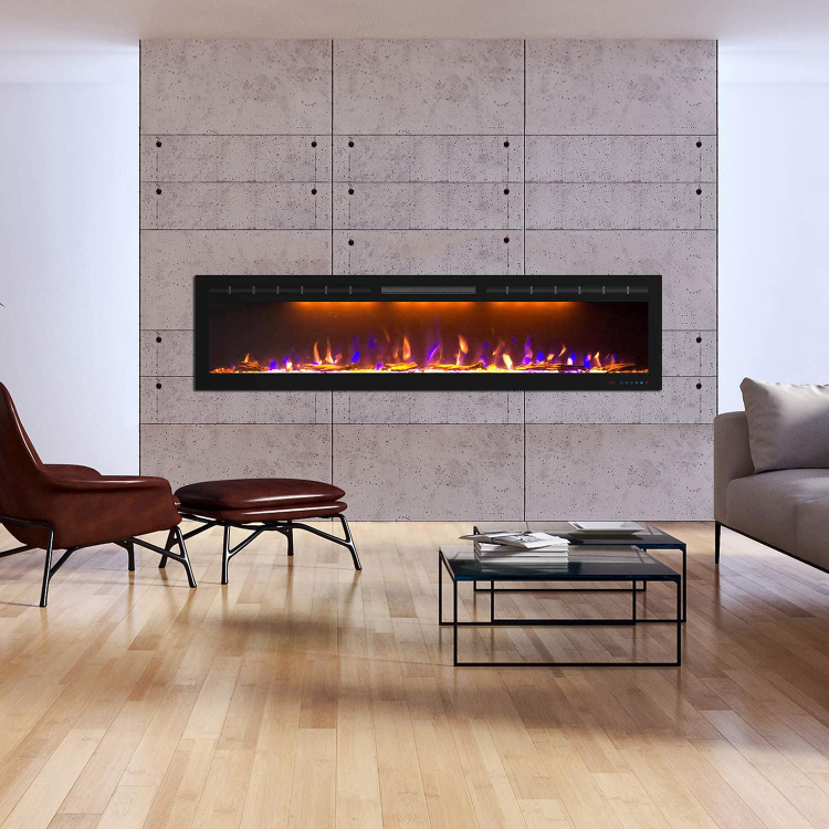 Luxstar 36 Inches Wall-mounted And Recessed Led 3d Electric Fireplace ...