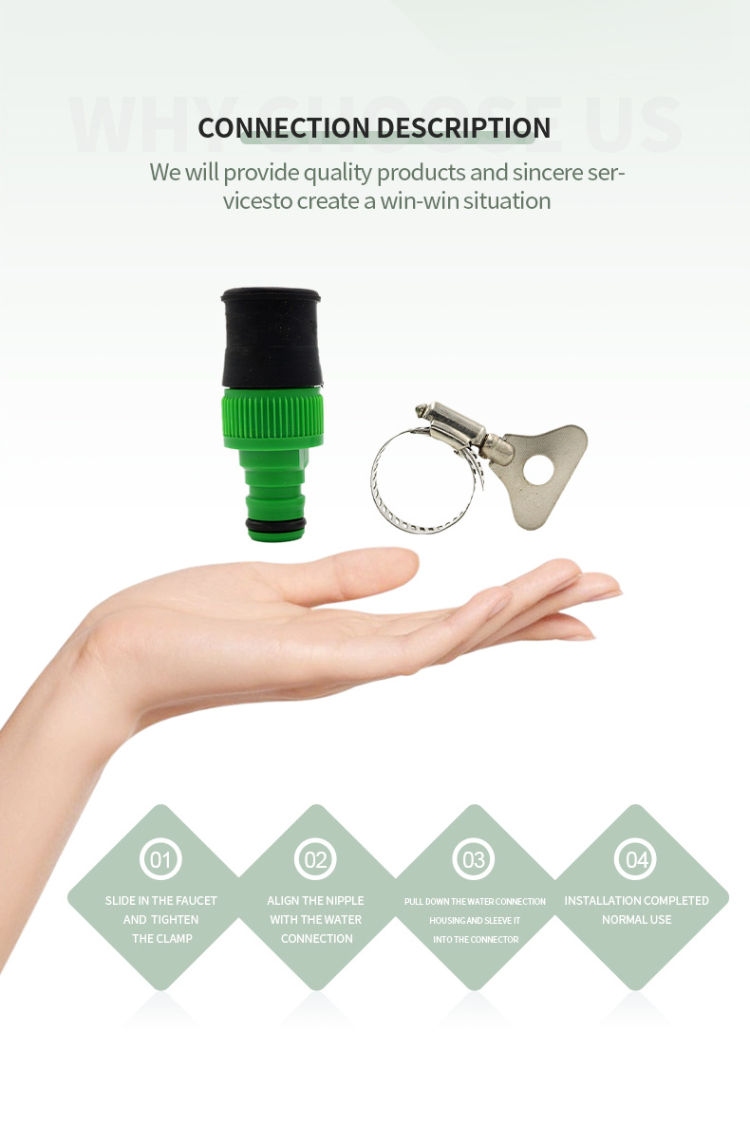 Rubber Hose Water Tap Pipe PVC Jointer Connector 1/2 Inch Watering Garden Sink