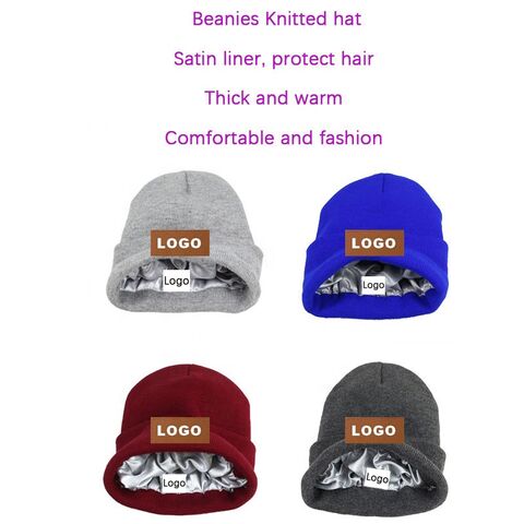 Bulk Buy China Wholesale Wholesale Blank Manufacturer Unisex Hats Winter  Warm Silk Beanie Knitted Hats Custom Logo Women Men Satin Lined Beanie  $1.99 from Number One Industrial Co. Ltd Dept 2