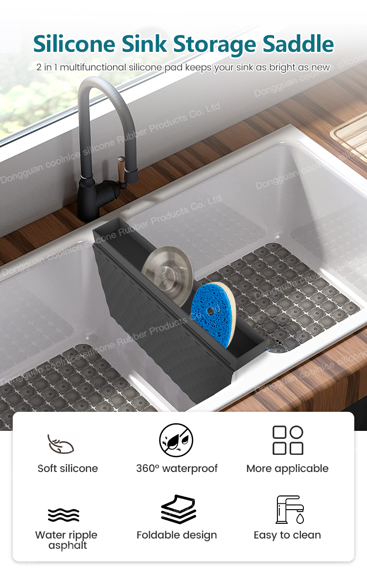Silicone Kitchen Sink Protector Mat Folding Heat Non Slip Kitchen