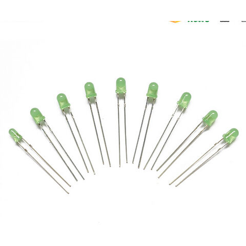 OEM 5000mcd LED verde de alta luminosidad con lente difusa de 3mm para montaje Through-hole