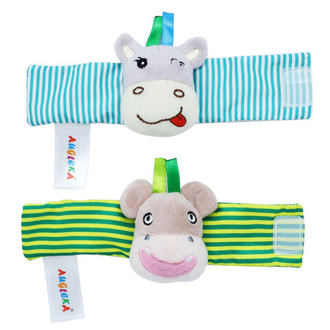 Venta al por mayor de fábrica, conjunto de bebé 100% algodón, sonajero para bebé, sonajeros de muñeca para bebé