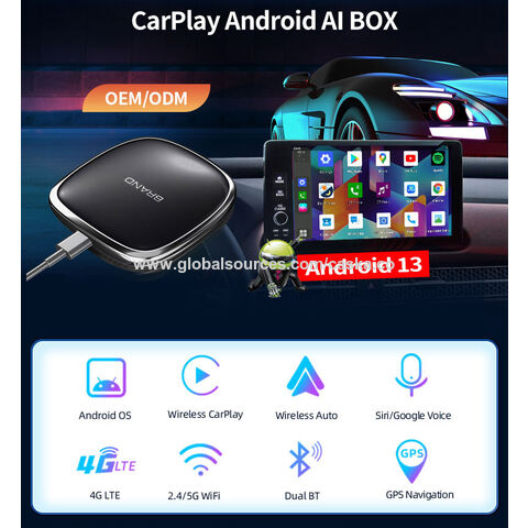 Nouvelle boîte Android 4 + 64G pour le support Carplay d'usine BMW Mercedes  Benz Audi Peugeot VW Android 12.0 Adaptateur de boîte USB