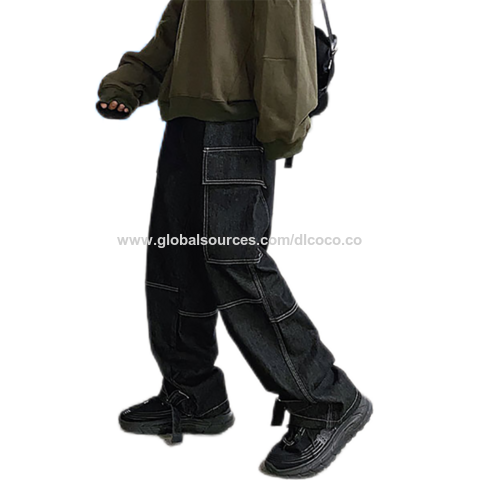 Y2K baggy carga calças dos homens 2023 Moda streetwear do vintage