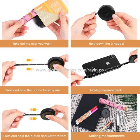 Tape Measure for Body Measuring Tape Double Scale Body Sewing Flexible Ruler for Medical Body Measurement Tailor Craft Ruler, Retractable Key Chain