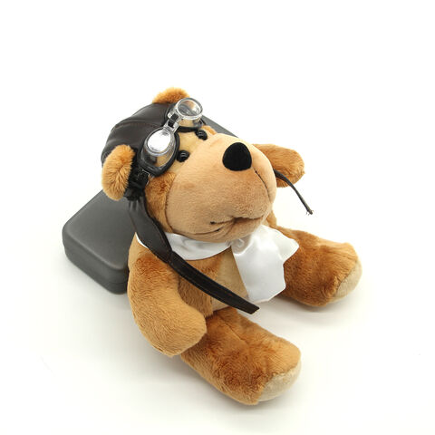 Fliegerhund Plüschtiere mit Helm und Brille - Plüschtiere im Großhandel