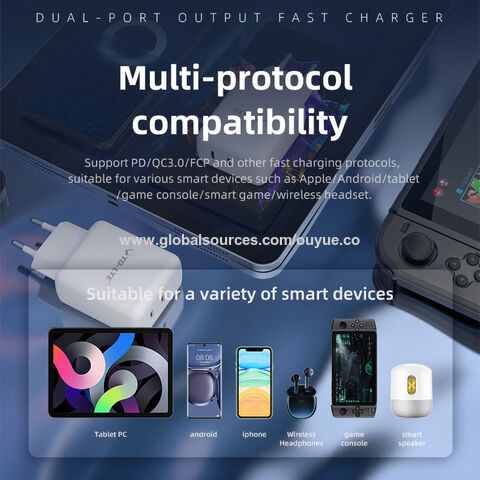 OEM LOGO 40w usb c cargador de puerto dual pd tipo-c adaptador de cargador rápido para iphone 14 13 12 pro max