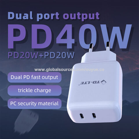 OEM LOGO 40w usb c cargador de puerto dual pd tipo-c adaptador de cargador rápido para iphone 14 13 12 pro max